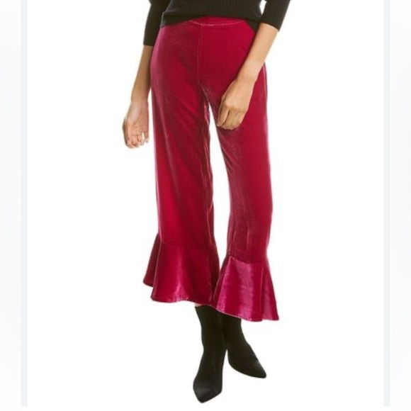 Trina Turk Pink Velvet Capri Pant - Picture 1 of 6